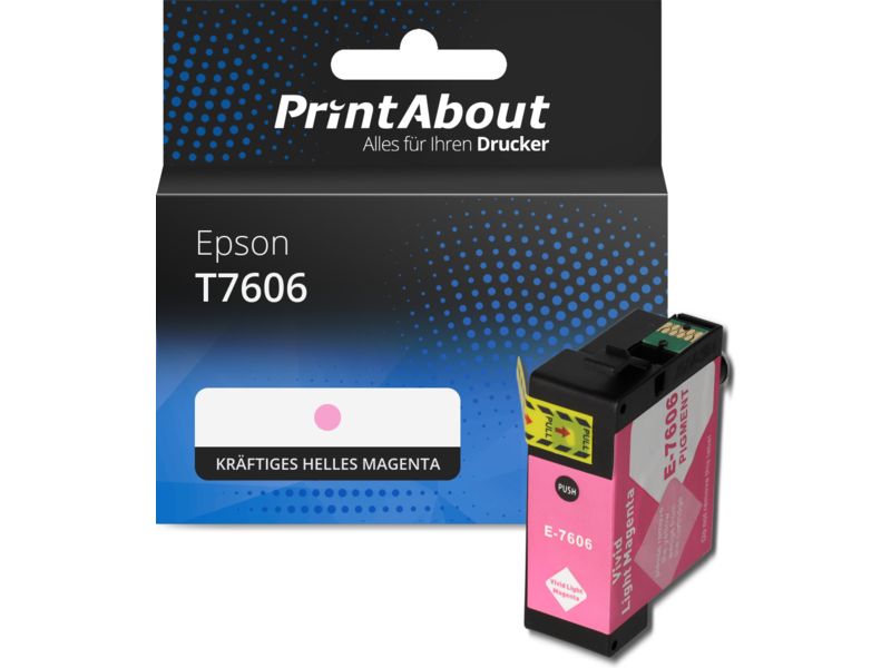 PrintAbout Druckerpatrone T7606 Kräftiges helles Magenta für Epson