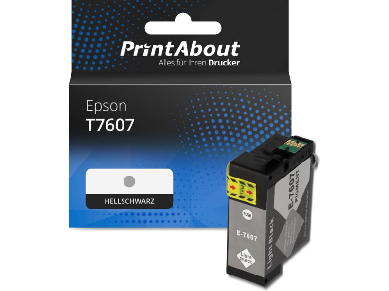 PrintAbout Druckerpatrone T7607 Hellschwarz für Epson