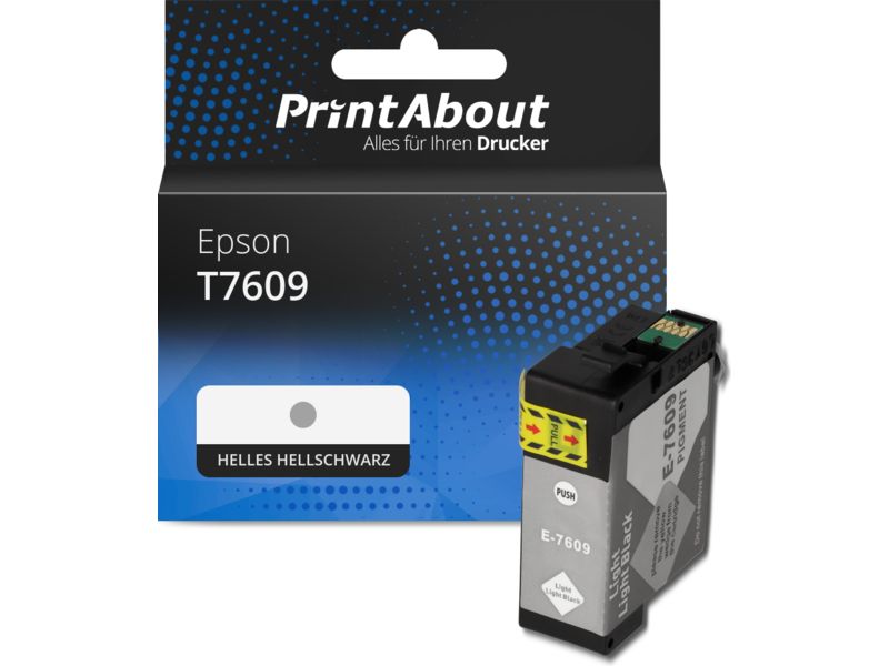 PrintAbout Druckerpatrone T7609 Helles Hellschwarz für Epson