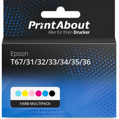 Druckerpatrone kompatibel mit Epson T67/31/32/33/34/35/36 (T673) - Farb-Multipack - Multipack