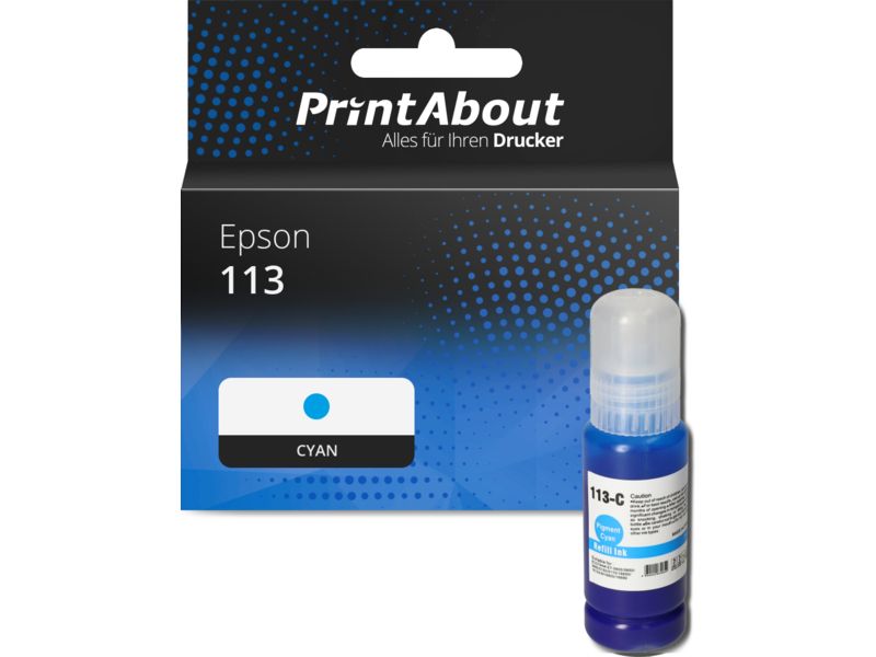PrintAbout Druckerpatrone kompatibel mit Epson 113 (C13T06B240) - Cyan