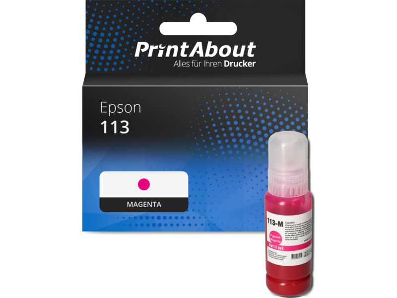 PrintAbout Druckerpatrone kompatibel mit Epson 113 (C13T06B340) - Magenta