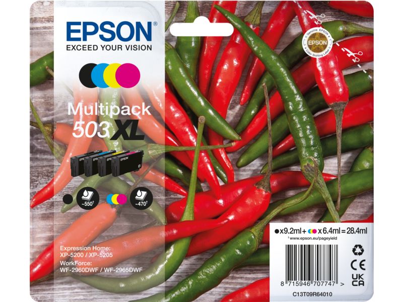 Epson C13T09R64020 (503XL) - 4-farbig - Druckerpatrone - Hohe Kapazität - Multipack
