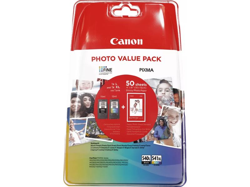 Canon PG-540L / CL-541XL photo value pack - Schwarz + 3 Farben - Druckerpatrone - Multipack