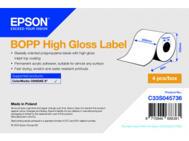 Epson C33S045736 - Weiß - Etikett