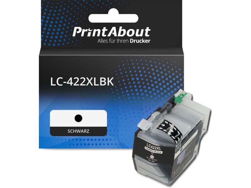 PrintAbout Druckerpatrone kompatibel mit Brother LC-422XLBK - Schwarz - Hohe Kapazität