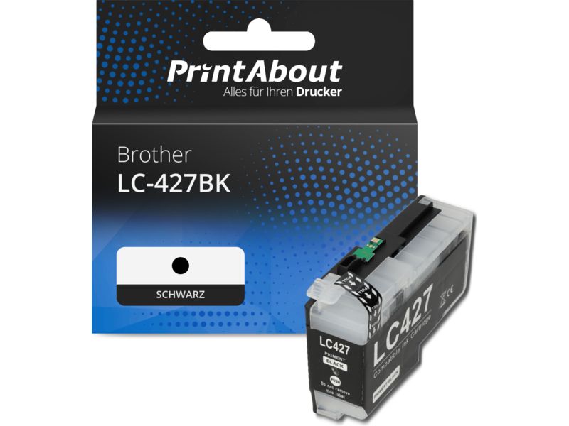 PrintAbout Druckerpatrone kompatibel mit Brother LC-427BK - Schwarz