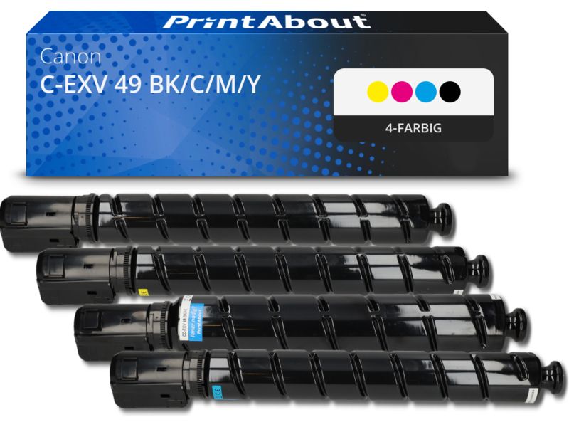 PrintAbout Toner C-EXV 49 BK/C/M/Y 4-farbig Multipack für Canon