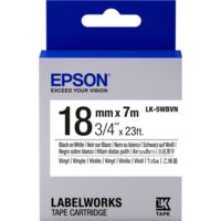 Epson LK-5WBVN Beschriftungsband Schwarz auf Weiß (18 mm)