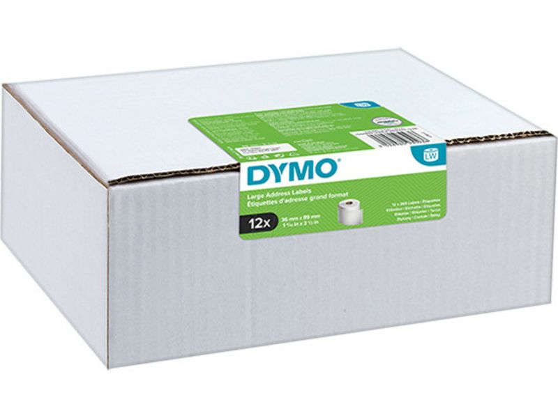 Dymo 2093093 (12 stuks) - Schwarz auf weiß - Etikett