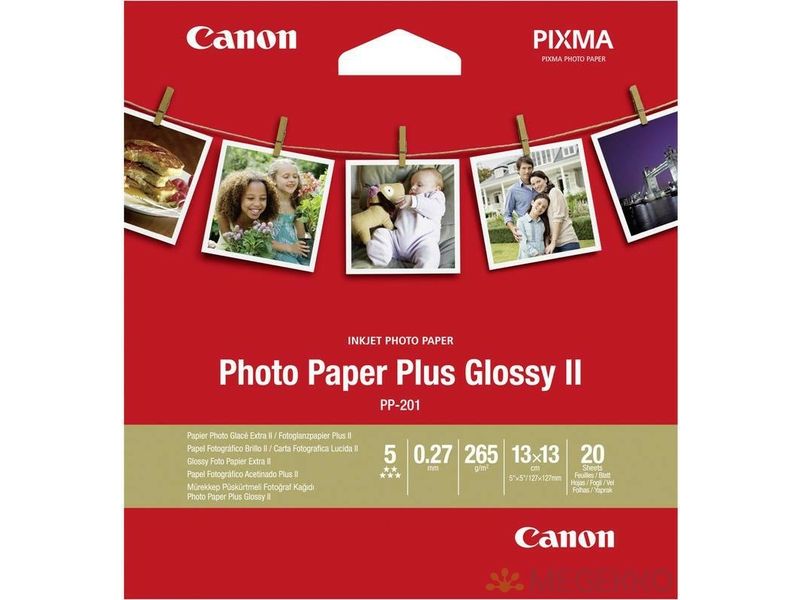 Canon PP-201 photo paper plus glossy II 265 grams 13 x 13 cm (20 vel) - Fotopapier