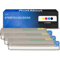 Toner kompatibel mit OKI 47095701/02/03/04 - 4-farbig - Multipack