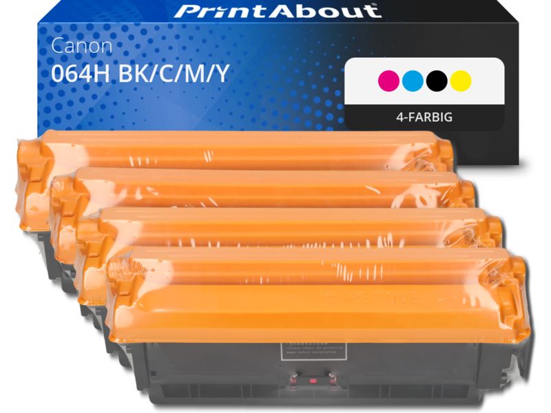 PrintAbout Toner 064H BK/C/M/Y 4-farbig Multipack Hohe Kapazität für Canon