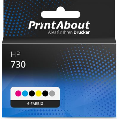Druckerpatrone kompatibel mit HP 730 (P2V67/68/69/70/71/72/73A) - 6-farbig - Hohe Kapazität - Multipack