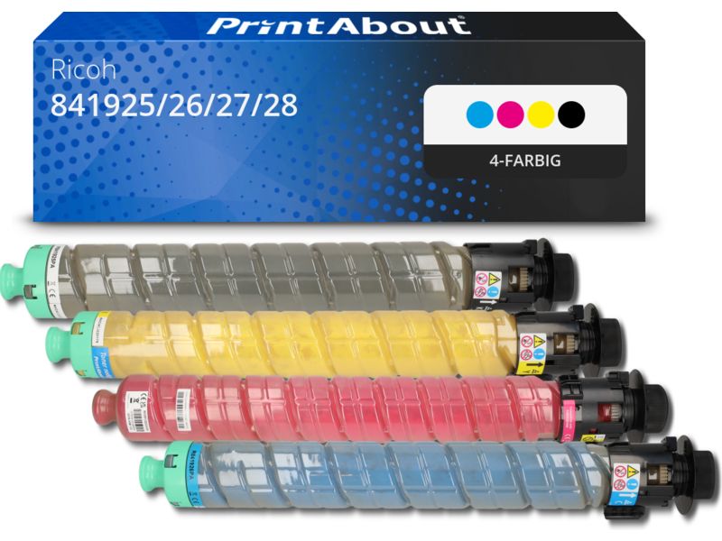PrintAbout Toner 841925/26/27/28 (MP C2503) 4-farbig Multipack Hohe Kapazität für Ricoh