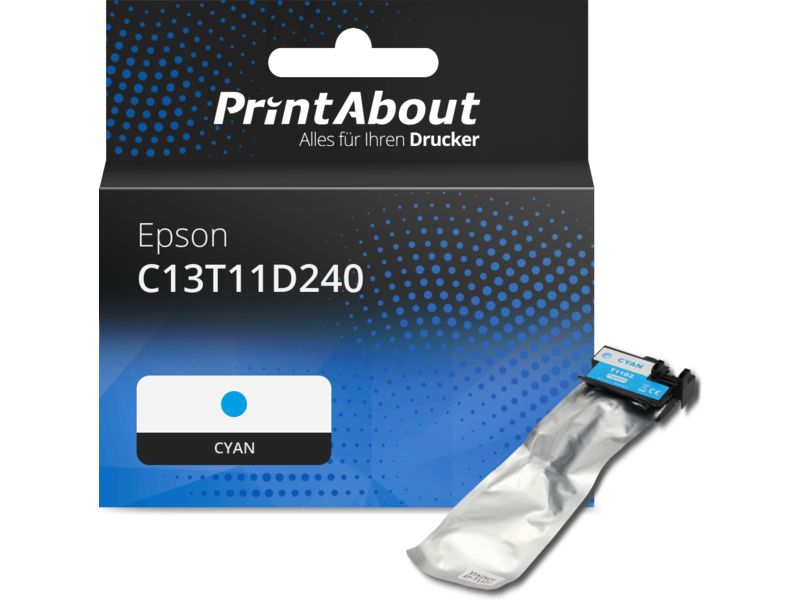 PrintAbout Druckerpatrone C13T11D240 Cyan Hohe Kapazität für Epson