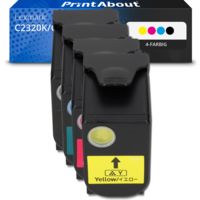 Toner kompatibel mit Lexmark C2320K/C/M/Y0 - 4-farbig - Multipack