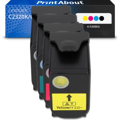 Toner kompatibel mit Lexmark C2320K/C/M/Y0 - 4-farbig - Multipack