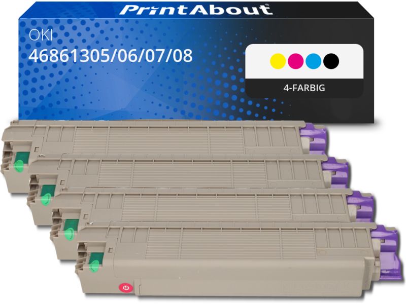 PrintAbout Toner 46861305/06/07/08 4-farbig Multipack für OKI