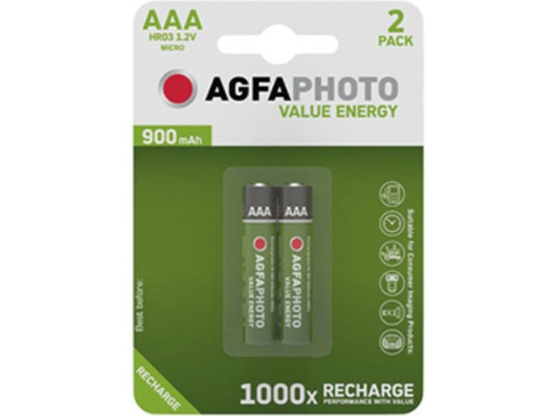 Agfaphoto Wiederaufladbare Micro AAA 2 Stück Batterie Image