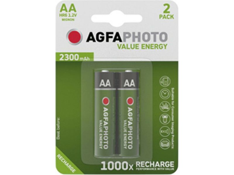 Agfaphoto Wiederaufladbare Mignon AA 2er-Pack Batterie