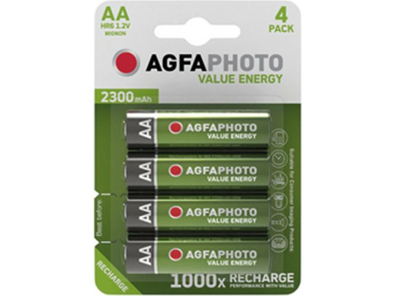 Agfaphoto Wiederaufladbare Mignon AA 4er-Pack Batterie