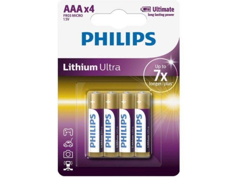 Philips Lithium Ultra FR03 Mignon AAA 4 Stück
