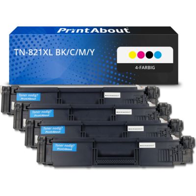 Toner kompatibel mit Brother TN-821XL BK/C/M/Y - 4-farbig - Hohe Kapazität - Multipack