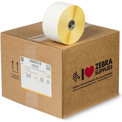 Zebra 3006318 - (57 mm x 32 mm) 12 Rollen - Schwarz auf weiß - Etikett