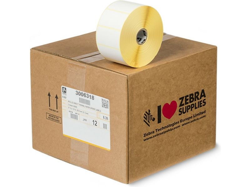 Zebra 3006318 - (57 mm x 32 mm) 12 Rollen - Schwarz auf weiß - Etikett
