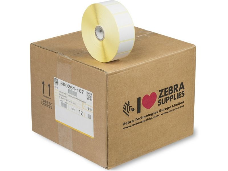 Zebra 800261-107 - (38 mm x 25 mm) 12 Rollen - Schwarz auf weiß - Etikett
