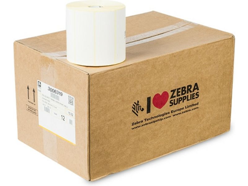 Zebra 3006319 (Z-Select 2000T) - (102 mm x 38 mm) 12 Rollen - Schwarz auf weiß - Etikett