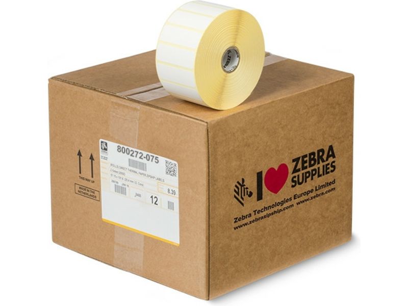 Zebra 800272-075 (Z-Select 2000T) - (57 mm x 19 mm) 12 Rollen - Schwarz auf weiß - Etikett