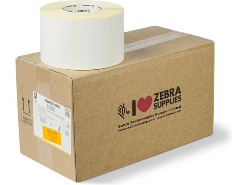Zebra 880026-076 - (102 mm x 76 mm) 4 Rollen - Schwarz auf weiß - Etikett