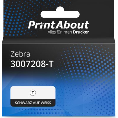 Etikettenrolle kompatibel mit Zebra 3007208-T (Z-Select 2000D 3007208-T) - (31 mm x 22 mm) 12 Rollen - Schwarz auf weiß