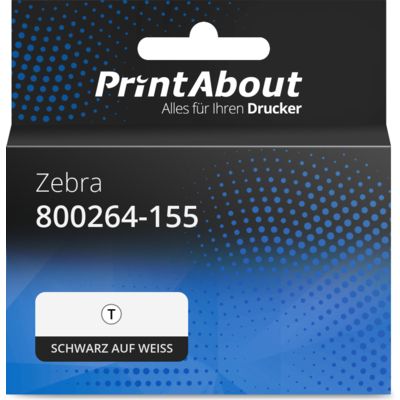 Etikettenrolle kompatibel mit Zebra 800264-155 - (102 mm x 38 mm) 12 Rollen - Schwarz auf weiß