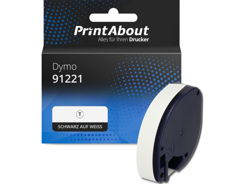 PrintAbout Tape 91221 (S0721660) Schwarz Auf Weiß Für Dymo
