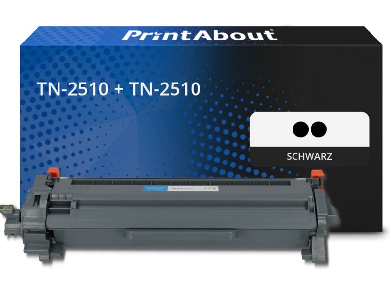 PrintAbout Toner Tn-2510 + Tn-2510 Schwarz Multipack Für Brother