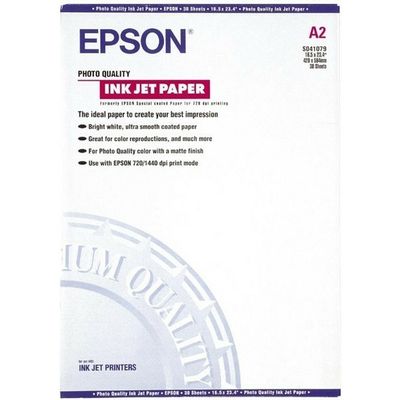Epson S041079 photo quality inkjet paper (102 gram) A2 - (30 Blätter) - Fotopapier