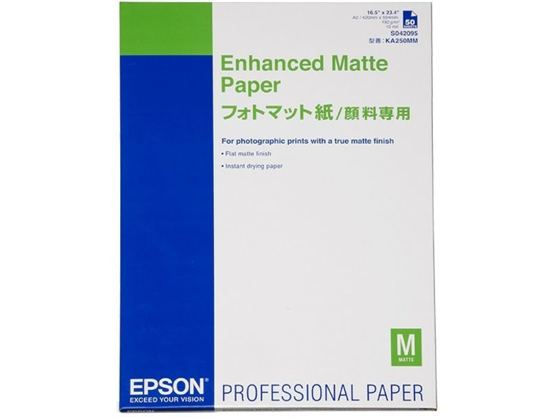 Epson S042095 Enhanced Matte Paper 192 gram A2 (50 vel) - Fotopapier