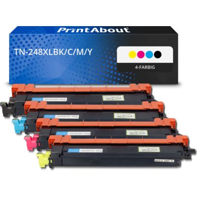 Toner kompatibel mit Brother TN-248XLBK/C/M/Y - 4-farbig - Hohe Kapazität - Multipack