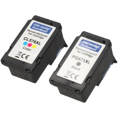 Druckerpatrone kompatibel mit Canon PG-575 + CL-576 - Schwarz + 3 Farben - Multipack