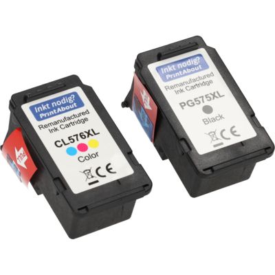 Druckerpatrone kompatibel mit Canon PG-575 + CL-576 - Schwarz + 3 Farben - Multipack