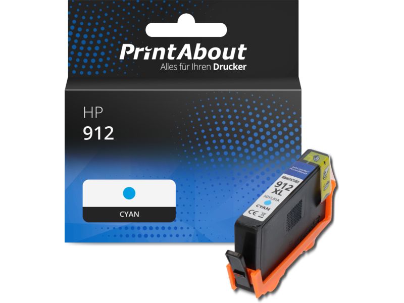 PrintAbout Druckerpatrone 912 (3YL77AE) Cyan für HP