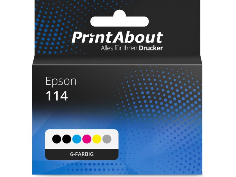 PrintAbout Druckerpatrone 114 (C13T07A1/B1/B2/B3/B4/B540) 6-farbig Multipack für Epson