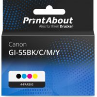 Druckerpatrone kompatibel mit Canon GI-55BK/C/M/Y - 4-farbig - Multipack