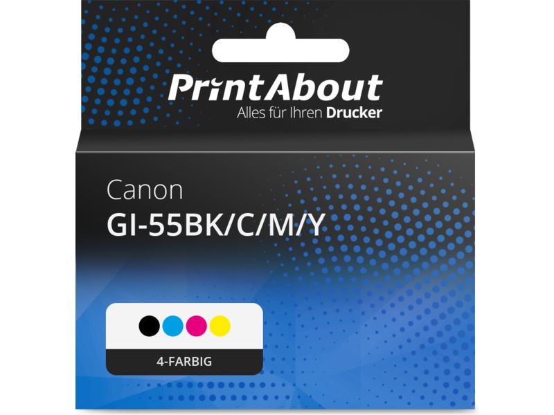 PrintAbout Druckerpatrone GI-55BK/C/M/Y 4-farbig Multipack für Canon