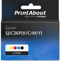 Druckerpatrone kompatibel mit Epson SJIC36P(K/C/M/Y) - 4-farbig - Multipack