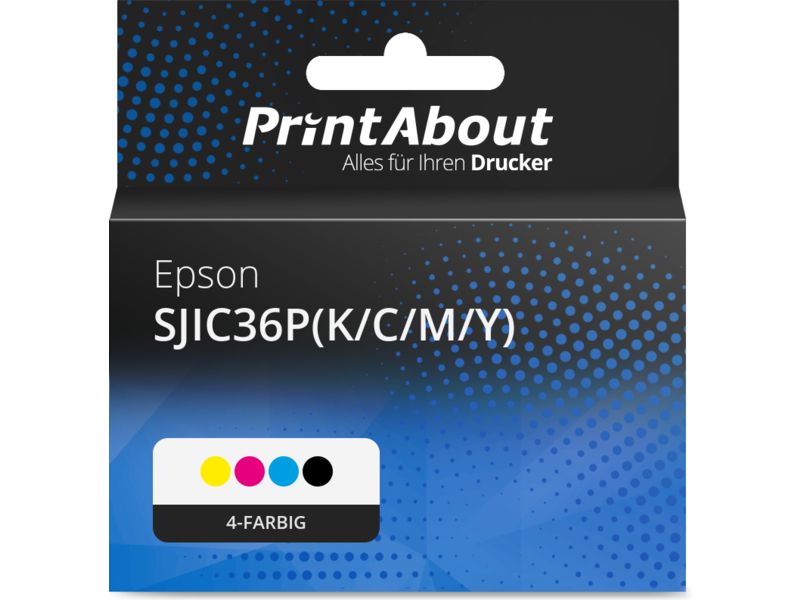 PrintAbout Druckerpatrone SJIC36P(K/C/M/Y) 4-farbig Multipack für Epson