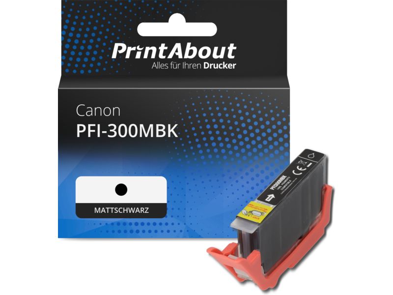 PrintAbout Druckerpatrone PFI-300MBK Mattschwarz für Canon